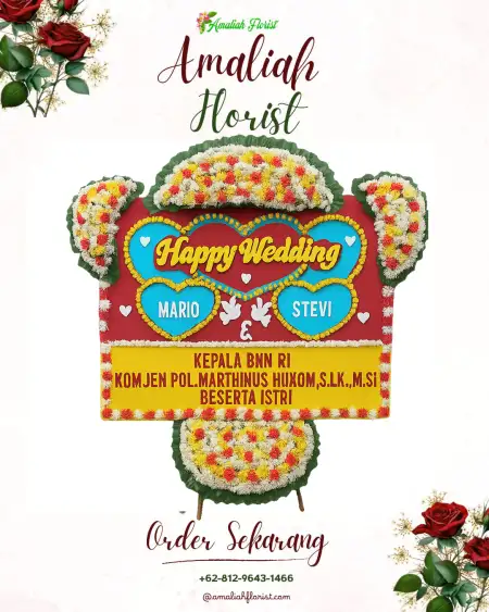 Papan Bunga Pernikahan Pudak